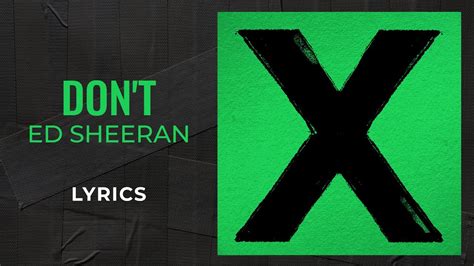 dont ed sheeran lyrics